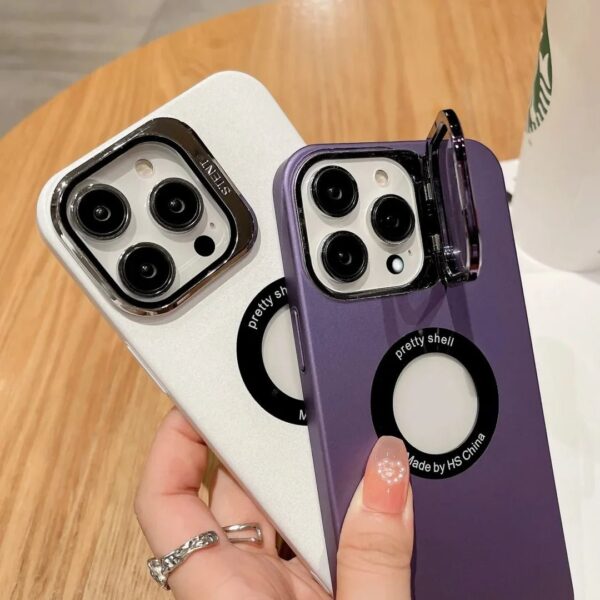 iPhone All Model Cover-Premium Acrylic Invisible Kickstand Case With Lens Protector - Image 3