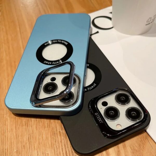 iPhone All Model Cover-Premium Acrylic Invisible Kickstand Case With Lens Protector - Image 4